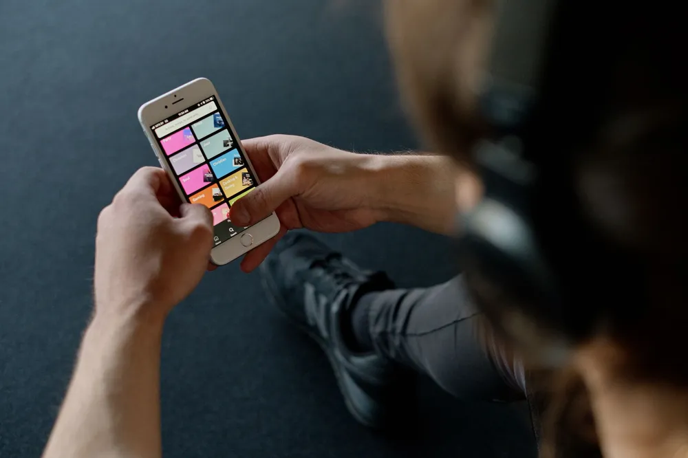 Smartphone avec une application de musique